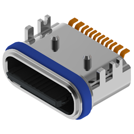 XB-ATCF-16-009 TYP C 16P Anti-Quallen Grundplatte L=6.5mm (U-förmige Pulver Gold Schale)